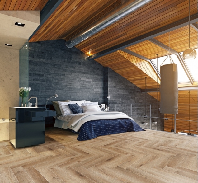 Виниловый ламинат SPC "Cronafloor" Herringbone Дуб Монпелье (640*128*4,5 мм) — купить в Ярославле