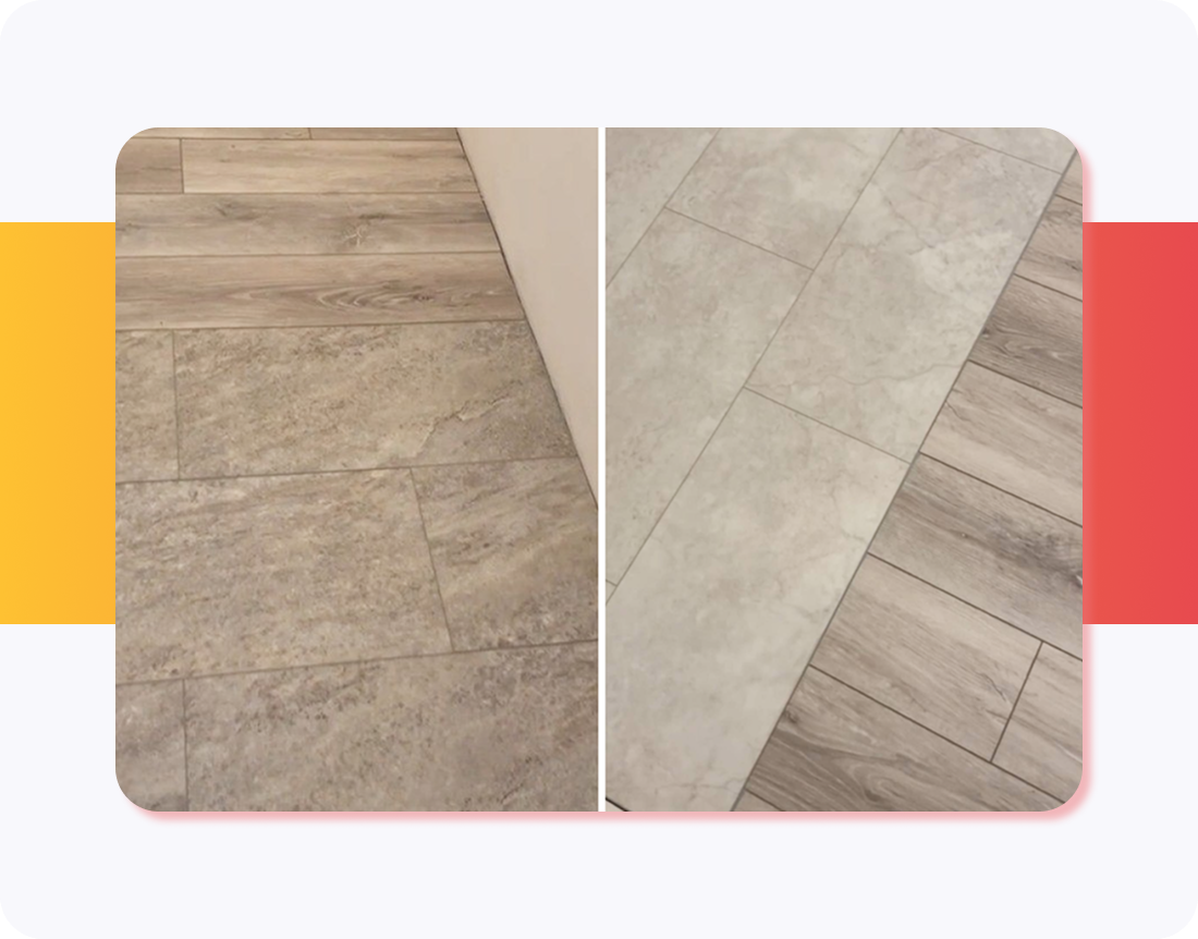 Укладка трёх коллекций SPC плитки в квартире 90 м²