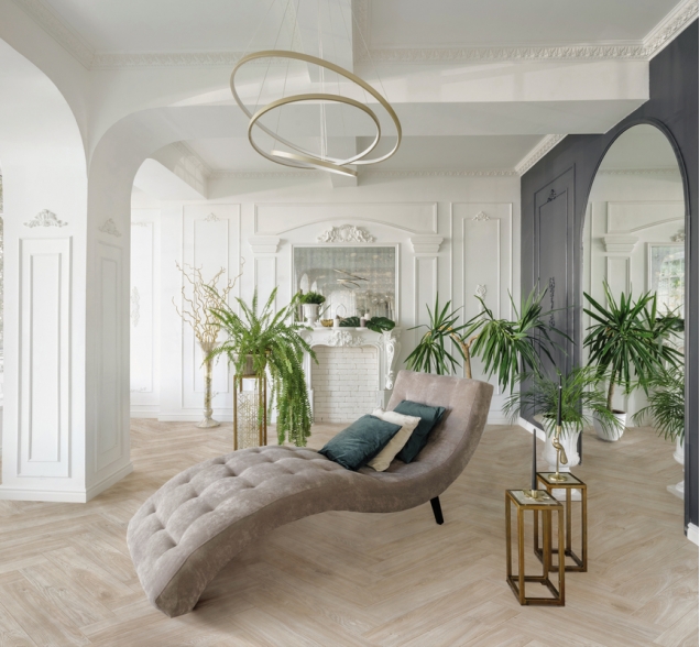 Виниловый ламинат SPC "Cronafloor" Herringbone Дуб Ницца (640*128*4,5 мм) — купить в Ярославле