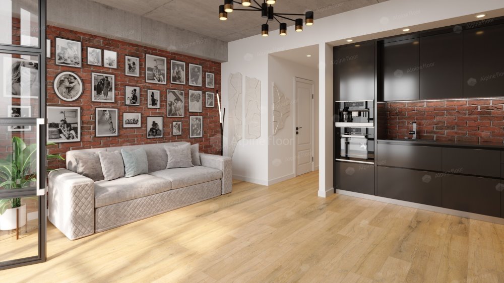 SPC Ламинат "Alpine Floor" Дуб медовый (1220*183*8 мм) — купить в Ярославле