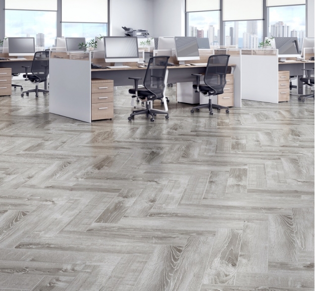 Виниловый ламинат SPC "Cronafloor" Herringbone Дуб Страсбург (640*128*4,5 мм) — купить в Ярославле