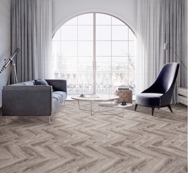 Виниловый ламинат SPC "Cronafloor" Herringbone Дуб Тулон (640*128*4,5 мм) — купить в Ярославле