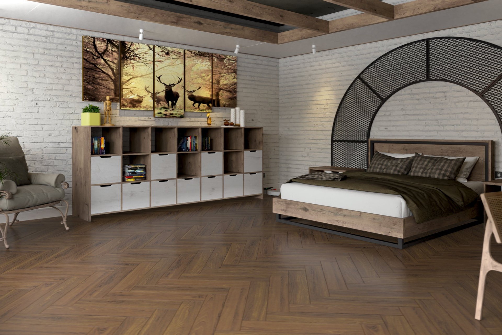 Инженерный паркет «Damy Floor» Ореховый (укладка елочкой) — купить в Ярославле