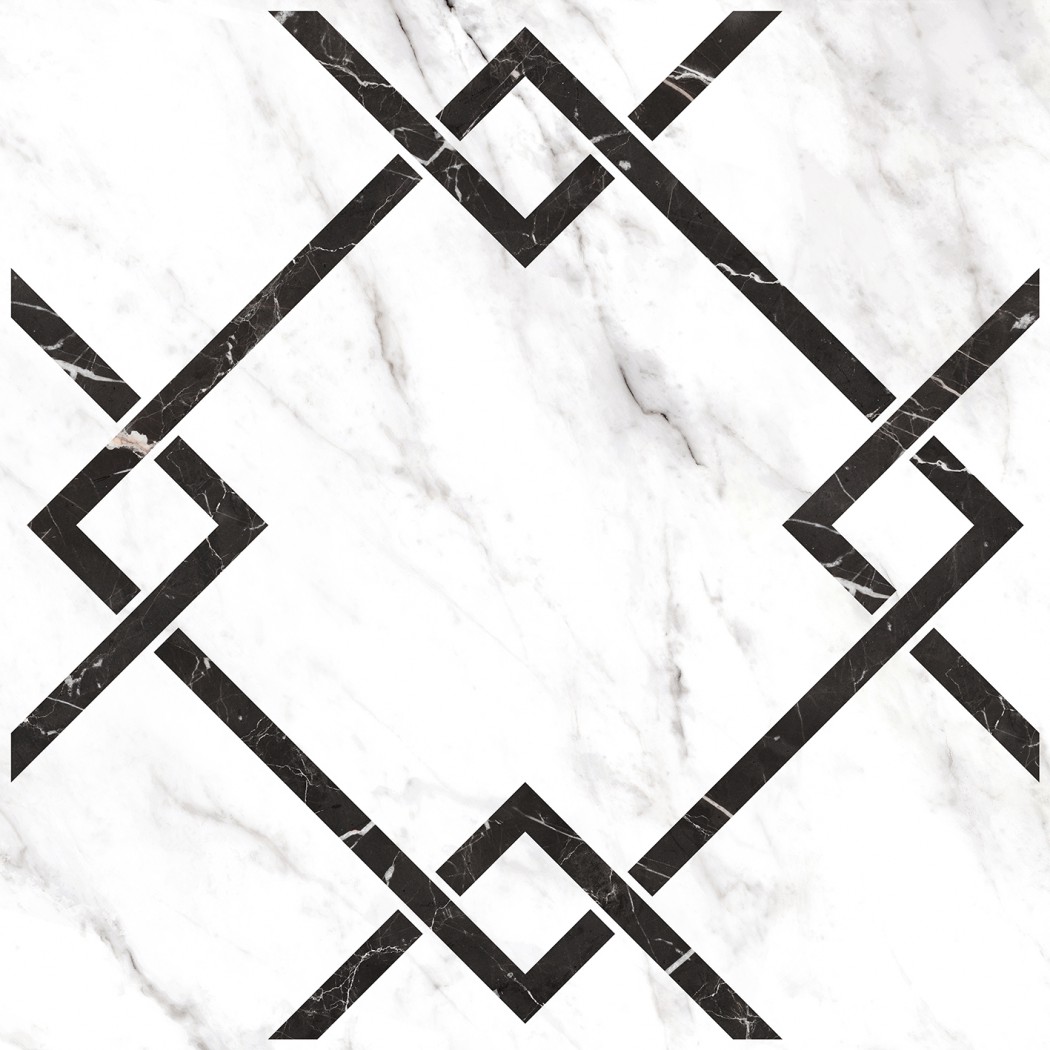 Керамогранит "Керамин" 600*600 Монте Р 7Д Орнамент Лаппатированный Белый — купить в Ярославле