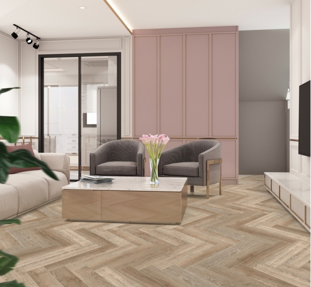 Виниловый ламинат SPC "Cronafloor" Herringbone Дуб Лилль (640*128*4,5 мм) — купить в Ярославле