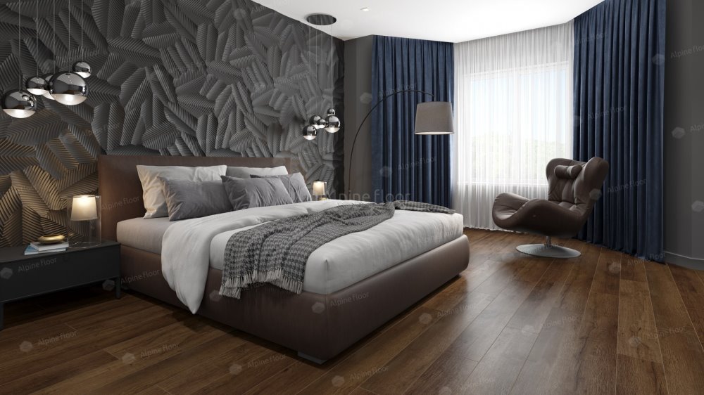 SPC Ламинат "Alpine Floor" Дуб шоколадный (1220*183*8 мм) — купить в Ярославле