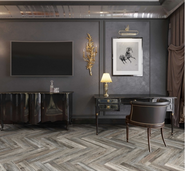 Виниловый ламинат SPC "Cronafloor" Herringbone Дуб Реймс (640*128*4,5 мм) — купить в Ярославле