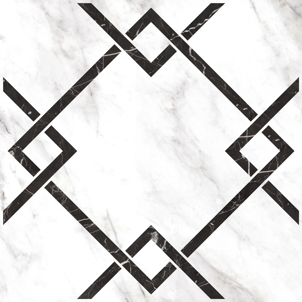 Керамогранит "Керамин" 600*600 Монте Р 7Д Орнамент Лаппатированный Белый — купить в Ярославле