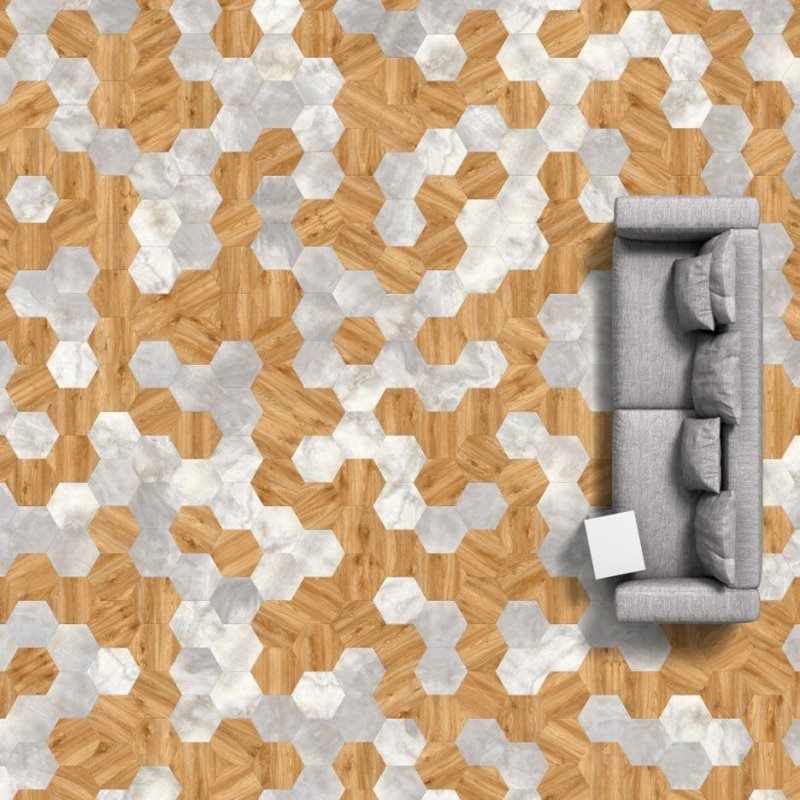 Виниловая плитка Big Hexagon 261 (452,64*392*2,5 мм) — купить в Ярославле