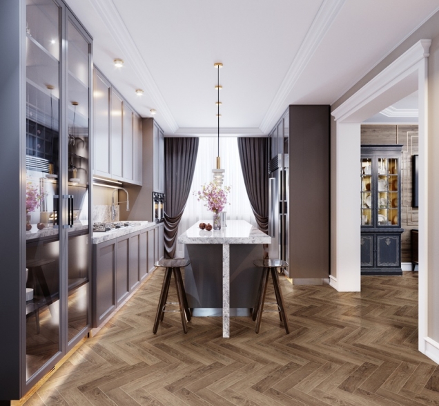 Виниловый ламинат SPC "Cronafloor" Herringbone Дуб Тулуза (640*128*4,5 мм) — купить в Ярославле