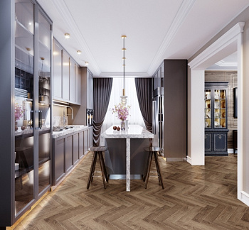 Виниловый ламинат SPC "Cronafloor" Herringbone Дуб Тулуза (640*128*4,5 мм) — фото и характеристики